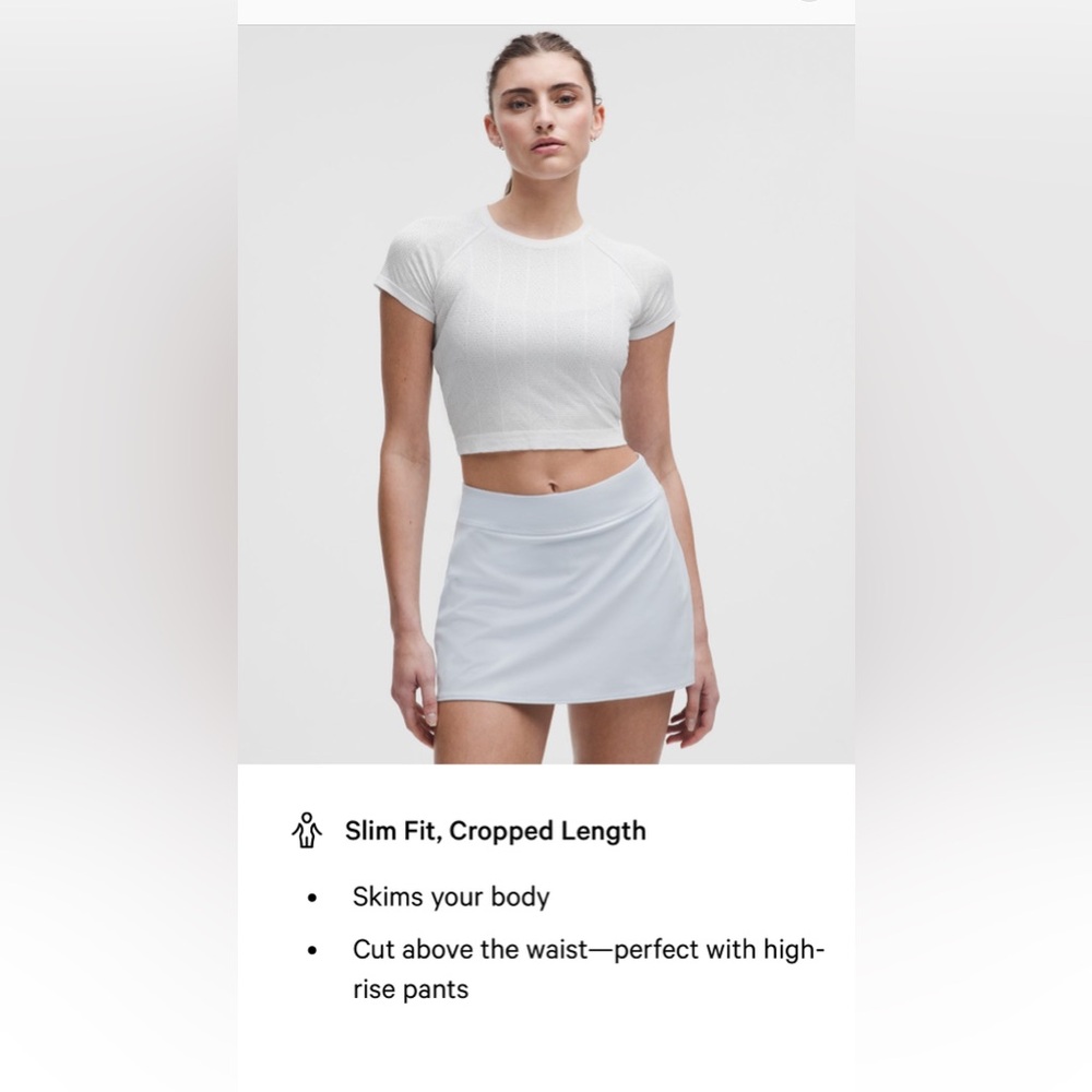 NWT - Lululemon cropped pointelle swiftly - white size 4